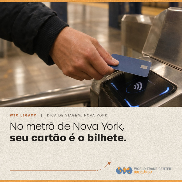 No metrô de Nova York, seu cartão é o bilhete.